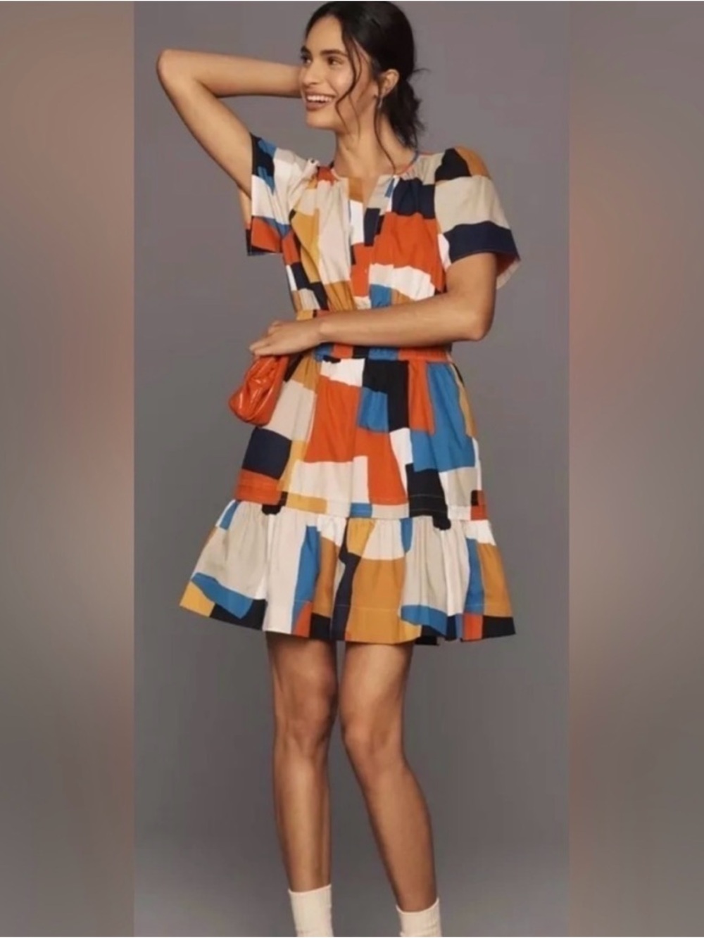 Anthropologie The Somerset Mini Dress Novelty
Color Block Dress Size S